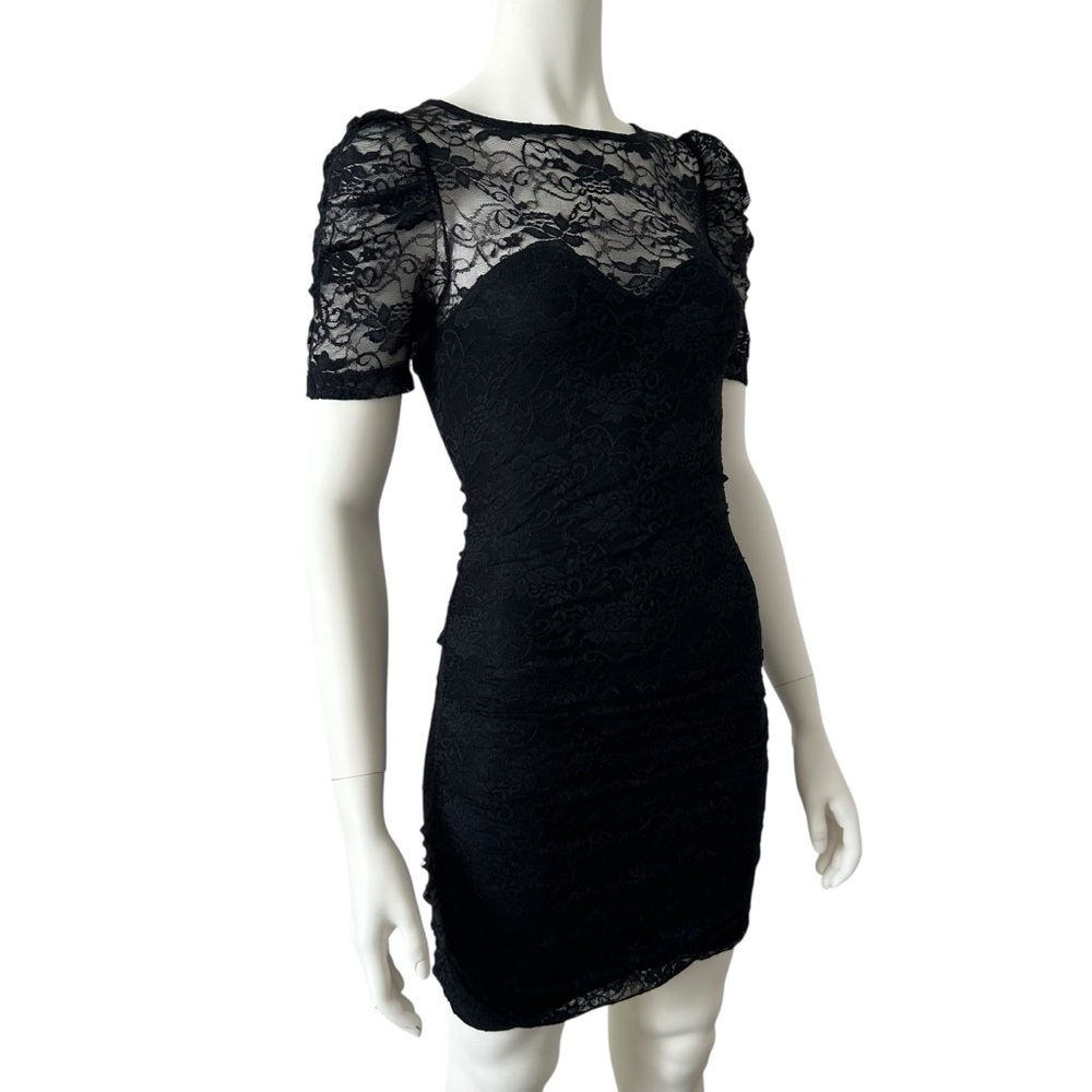 Guess Black Lace Mini Stretchy Dress size M